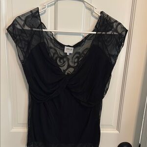 Armani Collezioni Black Sheer Blouse